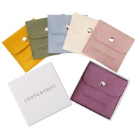 Pochette à bijoux de luxe en microfibre avec ruban, personnalisable avec logo, pour emballage de bijoux, petits sacs à bijoux pour bagues