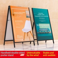 Support d'affichage publicitaire portable double face en fer, résistant au vent, pour extérieur, pliable, pour panneau KT, présentoir d'exposition