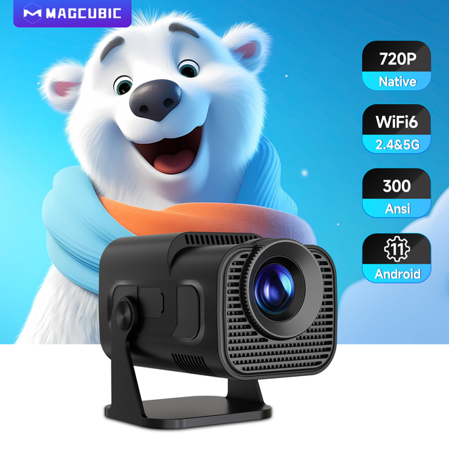Android 11 Projector Native 720P 300ANSI HY320 Mini LED Dual WiFi6 BT5.0 Cinema Portable