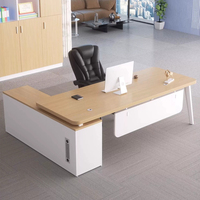 Bureau de direction blanc, mobilier de bureau haut de gamme, combinaison de bureaux de direction individuels, grand bureau de patron