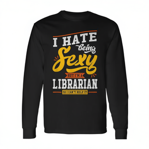T-shirt à manches longues avec citation de bibliothécaire sexy, humoristique, cadeau pour le personnel de la bibliothèque - Product Image 2