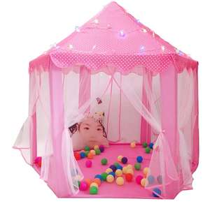 Tente gonflable pour enfants Suntech SIT-12d de style château, <span class=keywords><strong>rose</strong></span> princesse, en polyester doux, design hexagonal, certifiée CE/EN71, jouet - Product Image 2