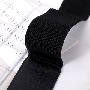 Nouvelle <span class=keywords><strong>ceinture</strong></span> extensible de créateur de mode, <span class=keywords><strong>ceinture</strong></span> <span class=keywords><strong>large</strong></span> élastique pour robe de <span class=keywords><strong>femme</strong></span>, <span class=keywords><strong>ceinture</strong></span> corset avec grande boucle dorée - Product Image 2