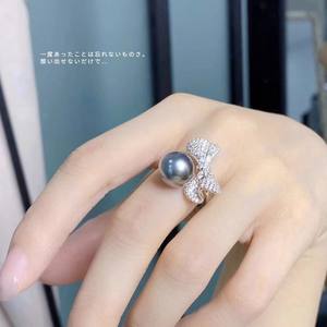 DIY <b>Pearl</b> Accessories S925 Silver <b>Ring</b> Stand Empty with 8-10mm Round Beads Trendy Fashion Jewelry Inlay Setting Type - Product Image 4