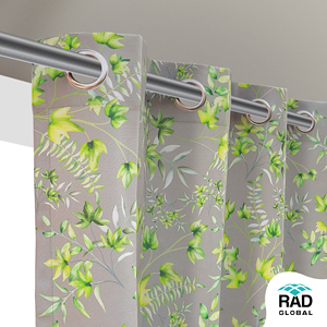 <b>Leaves</b> Grey Waterproof Outdoor Curtains with Modern Botanical Charm for Elegant Patios Balconies and Garden Spaces - Product Image 6