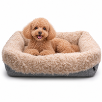 Coussin carré pour animaux de compagnie, surface en cachemire tissé jacquard, résistant à l'usure, anti-mastication, lit confortable pour petits animaux