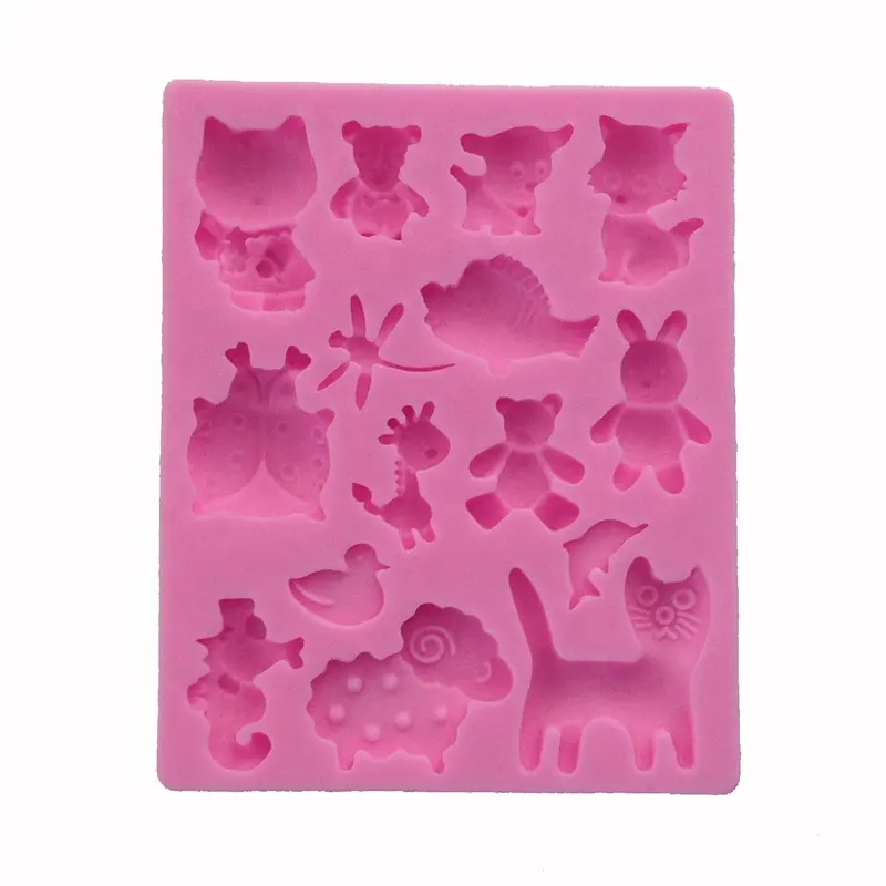 Molde de silicona Fondant para decoración de tartas, serie Animal, herramientas para hacer pasteles