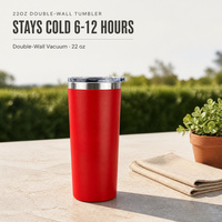 Gobelet conique isotherme en acier inoxydable de 22 oz, bouteille d'eau de voyage, revêtement poudré, gravure laser, logo personnalisé