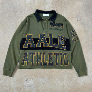 <span class=keywords><strong>Polo</strong></span> da <span class=keywords><strong>Uomo</strong></span> a <span class=keywords><strong>Maniche</strong></span> <span class=keywords><strong>Lunghe</strong></span> Personalizzata Stile Streetwear Dalla Vestibilità Oversize e Cropped, Maglia da Rugby in Cotone Lavorato a Maglia con Stampa Serigrafica e Ricamo - Product Image 2