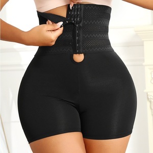 Shorts Moldeadores de Cintura Alta con Almohadillas Removibles para Glúteos, Control de Abdomen, Levantamiento de Cadera, Tallas Grandes, Negro Beige, Fibra de Poliéster - Product Image 2