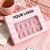 Leere Press-on-Nagelbox, individuelle Größen, Nagelspitzen-Etui, Großhandel, Kleinbestellung, Acryl-Nagelverpackung, Elfenbeinkarton, Faltschachtel
