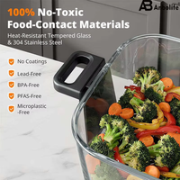 Friteuse à air portable en verre Anbolife 1500W avec pot visible, friteuse à air en verre OEM, 4L 6L, saine et sans huile pour usage domestique