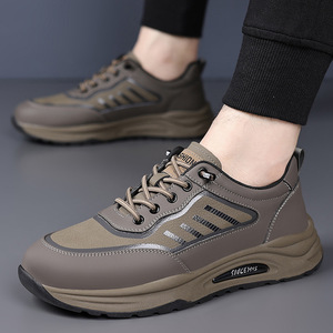 Chaussures de marche pour hommes, bout rond, tige synthétique, doublure en mesh respirant, semelle extérieure en caoutchouc, style décontracté tendance, automne - Product Image 1