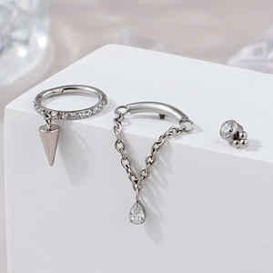 Toposh Groothandel Hypoallergene Hartvorm Bruiloft Verloving Titanium <span class=keywords><strong>Labret</strong></span> Stud Zirkoon <span class=keywords><strong>Piercing</strong></span> Sieraden Op Voorraad - Product Image 2