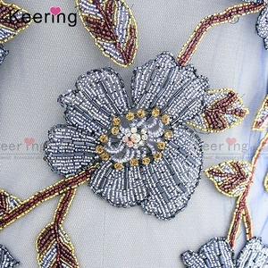Keering Special Design Blaue Blume Hochzeits kleid Applique WDP-212 - Product Image 3