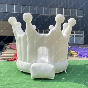 Новый дизайн, полностью белый прыгающий Домик принцессы на открытом воздухе, замок для вечеринки на день рождения, надувной замок-батут для детей