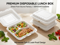 Contenants à hamburger jetables Fude, écologiques, en PP de qualité alimentaire, à 3 compartiments, pliables, pour usage industriel, personnalisables