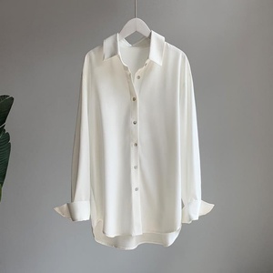 New <b>Satin</b> Women Shirts Office Spring Vintage Korean Style Long Sleeve Oversize <b>Blouse</b> Elegant Ladies Button up <b>Blouse</b> - Product Image 4