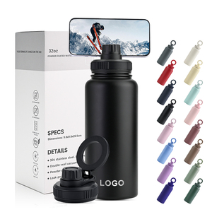 Bouteille isotherme personnalisée de 24 oz à double paroi pour iPhone, cadeau d'affaires avec couvercles à anneau magnétique et paille - Product Image 1