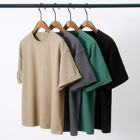 T-shirt en coton épais de haute qualité, Logo personnalisé, décontracté, à manches courtes, surdimensionné, pour hommes, Streetwear