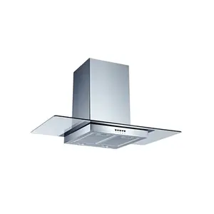 2023 Chimney Hood 60/70/90cm Four Key Button Removable Aluminum Filters Stainless Steel Panel Tempered Glass Baffle Range Hoods