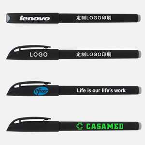 Ucuz 1.0mm özel logo reklam siyah kauçuk jel mürekkep kalemi promosyon jel kalemler - Product Image 3