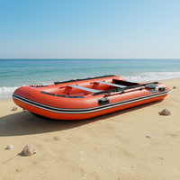 Bote Inflable con Fondo de Aluminio y PVC, Lancha de Rescate para 2 a 12 Personas, Alta Resistencia, Práctico