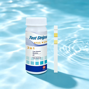 Bandelettes de test de piscine 3 en 1, 50 bandelettes, kit de test rapide et précis de l'eau de piscine et de spa pour le chlore libre, le <span class=keywords><strong>pH</strong></span> et l'alcalinité totale - Product Image 6