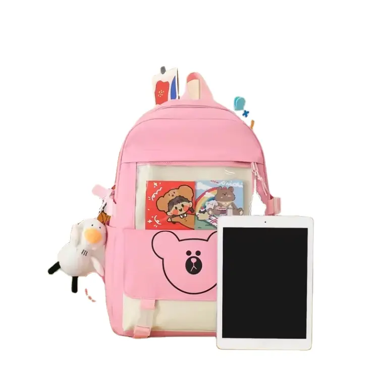 Đáng Yêu Động Vật Gấu Đầu In Schoolbags Set 5-Mảnh Du Lịch Ba Lô Set Cho Cô Gái Và Chàng Trai Sinh Viên