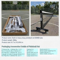 Red de Pickleball RTS PatsSport de Tubo Galvanizado Reforzado de 22 pies con Ruedas Portátiles y Tensor Ajustable para Torneos en Interiores