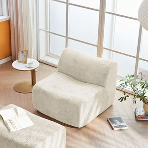 Compressed Upholstered Recliner <b>Square</b> Ottoman Optimizes Small Spaces Modern Lounge Chair for Villa Living Room Bedroom White - Product Image 5