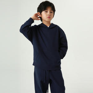 เสื้อแจ็คเก็ตเด็กผ้าเทอร์รี่คอตตอน 330 กรัม สำหรับฤดูใบไม้ร่วง ระบายอากาศได้ดี แบบไม่มีฮู้ด ลายเรียบ ไม่มีเชือก สำหรับเด็กชายและเด็กหญิง - Product Image 2