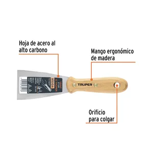 Maestro con 96 unità spatola rigida 2 'con manico in legno, Truper - Product Image 2