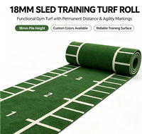 Rouleau de gazon synthétique pour piste de luge de 18 mm, revêtement de sol personnalisé pour salle de sport avec numéros et échelle d'agilité pour l'entraînement de force CrossFit