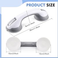Barre d'appui de douche de 12 pouces pour personnes âgées, équipement de sécurité pour salle de bain, poignée de douche à ventouse, sans perçage, pour personnes âgées