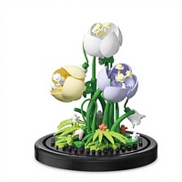 Ensemble de blocs de construction floraux 160 pièces, kit de modèle de bouquet artistique en ABS avec couvercle anti-poussière, jouet DIY pour les 7-9 ans, décoration maison et bureau