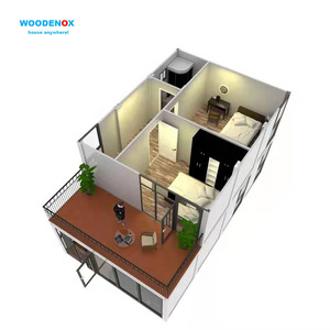 Hai Cửa Hàng Prefab Nhà Sang Trọng Hiện Đại Nhà Ở <span class=keywords><strong>Container</strong></span> Kết Cấu Thép Gói Phẳng - Product Image 5