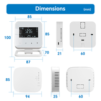 Termostato WiFi para Caldera de Gas con Retroiluminación Blanca, Control Remoto IR, Aplicación Tuya, Programación Diaria, Bloqueo Infantil