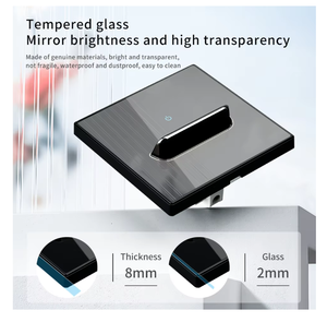 2.5D Frosted Tempered Glass LED Tường chuyển đổi bảng điều chỉnh lật thiết kế dễ dàng làm sạch đa-chỉ số màu PC ngọn lửa 220V 16A Touch Panel - Product Image 5