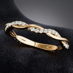 Anillo de boda de media eternidad con diamantes retorcidos - Product Image 1