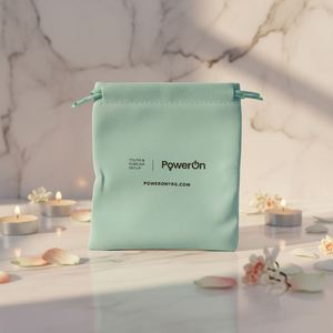 Customized Eco-Friendly Velvet <b>Drawstring</b> Bags with Beaded Details 10x15cm for Enterprise Wedding Accessories Headphone <b>Pouches</b> - Product Image 1