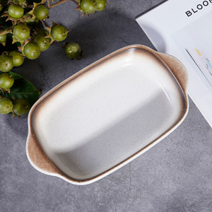 Plato para Hornear de Porcelana Ecológica con Dos Asas para <span class=keywords><strong>Queso</strong></span>, Pollo, Carne y Arroz - Estilo Vintage para Uso en Horno Doméstico - Product Image 2