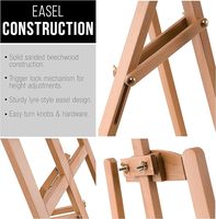 Chevalet professionnel en bois naturel pour artiste, support de toile, support de menu de mariage, porte-photos