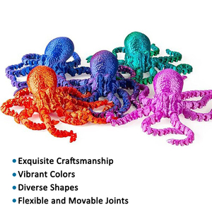 Figurine articulée pieuvre 3D imprimée, phosphorescente, jouet, figurine d'action 3D, cadeau artisanal pour enfants, jouets en gros - Product Image 2