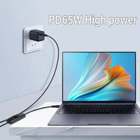 Câble d'alimentation USB C vers USB C PD 65W avec interrupteur, câble de charge USB C vers Type-C pour téléphone portable et ordinateur portable avec fonction marche/arrêt et charge rapide