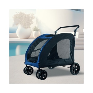 Bán buôn có thể gập lại sang trọng vật nuôi Xe đẩy cho chó vừa và lớn <span class=keywords><strong>4</strong></span>-bánh xe Walkable giỏ hàng với không gian rộng lớn cho cắm trại - Product Image 1