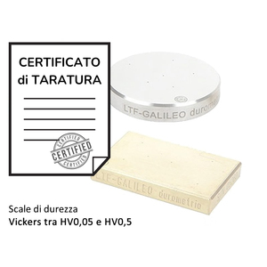 Certificat d'étalonnage ACCREDIA pour les blocs d'échelle de dureté Vickers entre HV0.05 et HV0.5 - Product Image 1