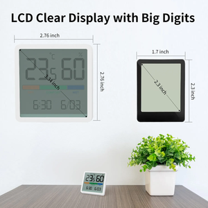 <strong>Digital</strong> Home <strong>Thermometer</strong> and Hygrometer <strong>with</strong> Time Function - Product Image 4