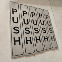 Plaque de porte en acier inoxydable, aluminium, laiton brossé, argenté, à pousser et à tirer, pour bordure de porte