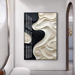 Décoration d'intérieur 3D en gros, Art mural moderne abstrait nordique noir et blanc, Design tendance, Impression <span class=keywords><strong>sur</strong></span> papier, Peinture en <span class=keywords><strong>porcelaine</strong></span> cristalline - Product Image 5
